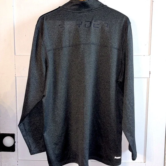 Spyder Quarter Zip Pullover Athletic Shirt Gray Black Detail